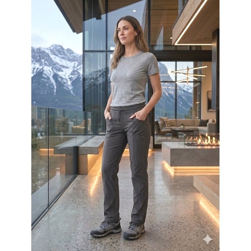 KUHL Freeflex Straight Pants Charcoal Gray Hiking Travel Womens Size 2 Regular